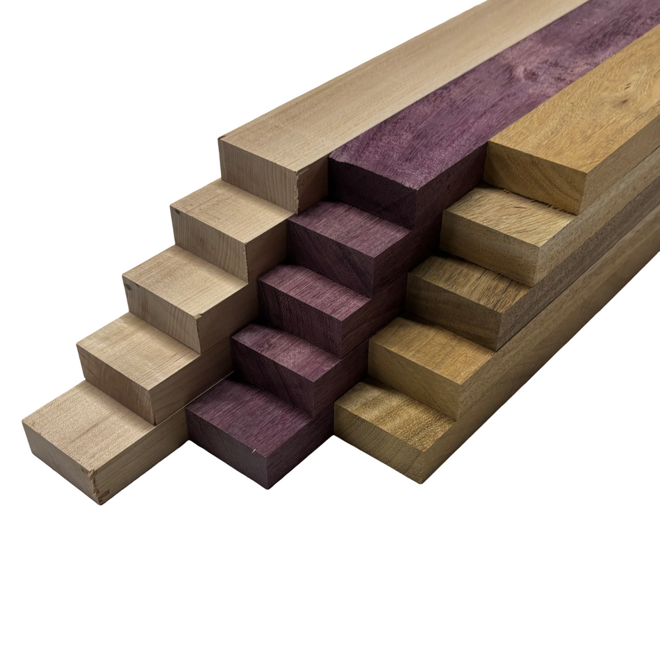 DIY Cutting Board Maker Kit | Acacia + Hard Maple + Purpleheart (15 Pieces)