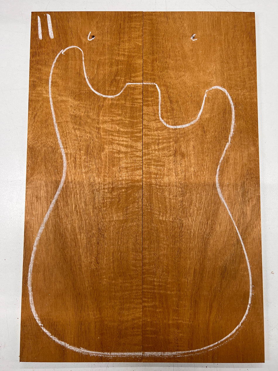 Beautiful Flame Honduran Mahogany Guitar Drop Tops 21" x 7" x 1/4" #11 - Exotic Wood Zone - Buy online Across USA 