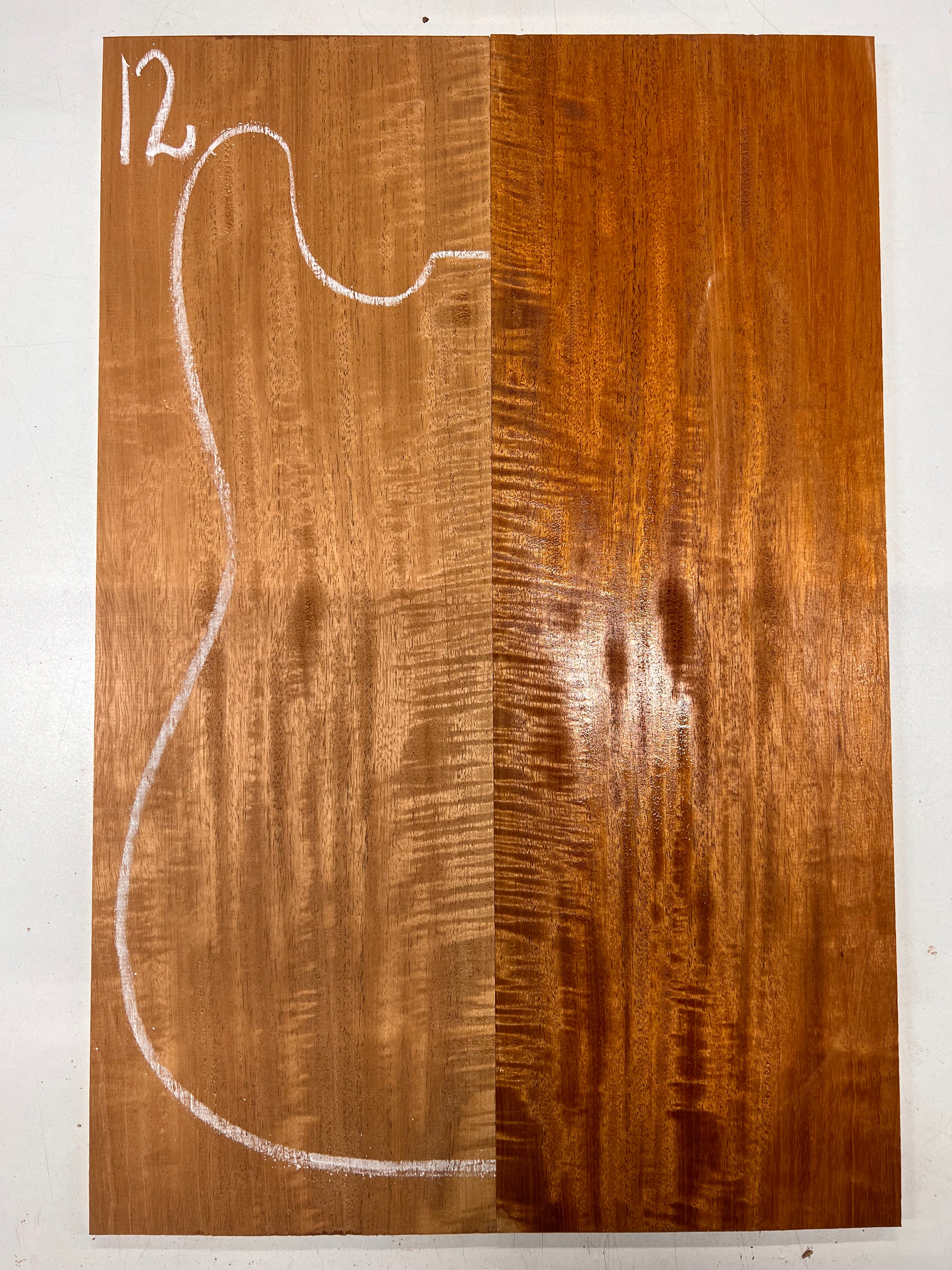 Beautiful Flame Honduran Mahogany Guitar Drop Tops 21" x 7" x 1/4" #12 - Exotic Wood Zone - Buy online Across USA 