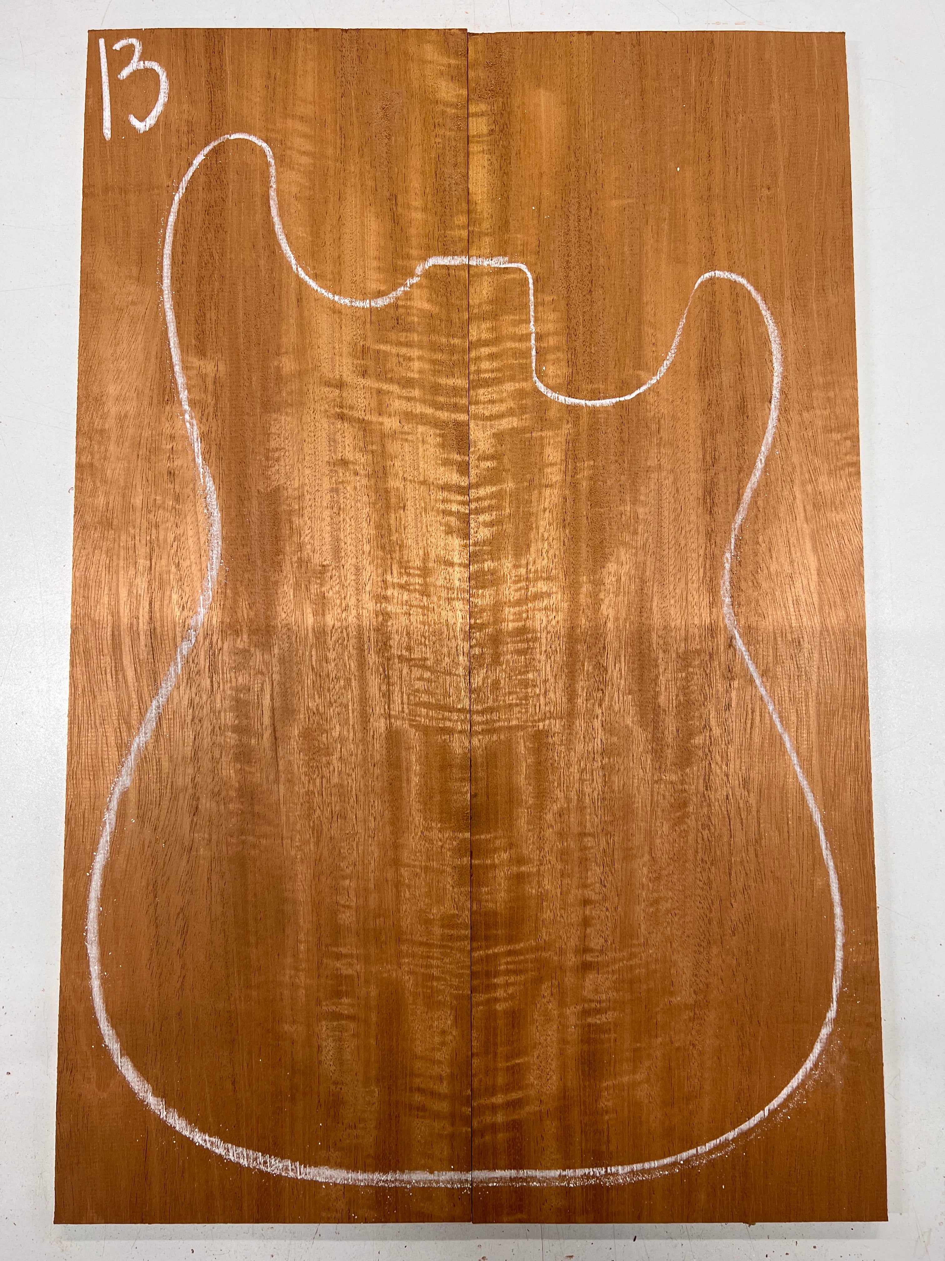 Beautiful Flame Honduran Mahogany Guitar Drop Tops 21" x 7" x 1/4" #13 - Exotic Wood Zone - Buy online Across USA 