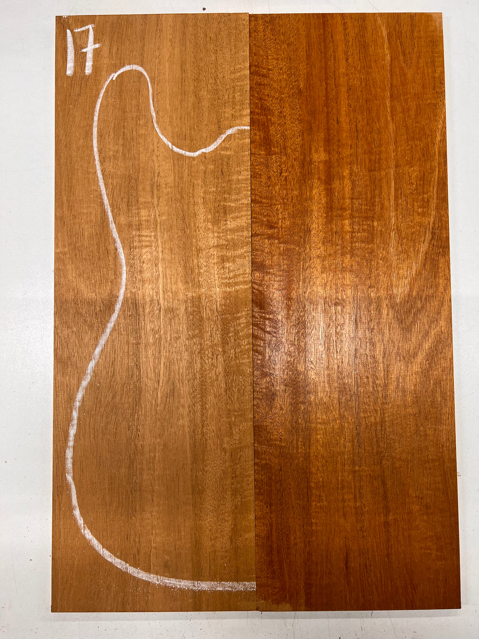 Beautiful Flame Honduran Mahogany Guitar Drop Tops 21" x 7" x 1/4" #17 - Exotic Wood Zone - Buy online Across USA 