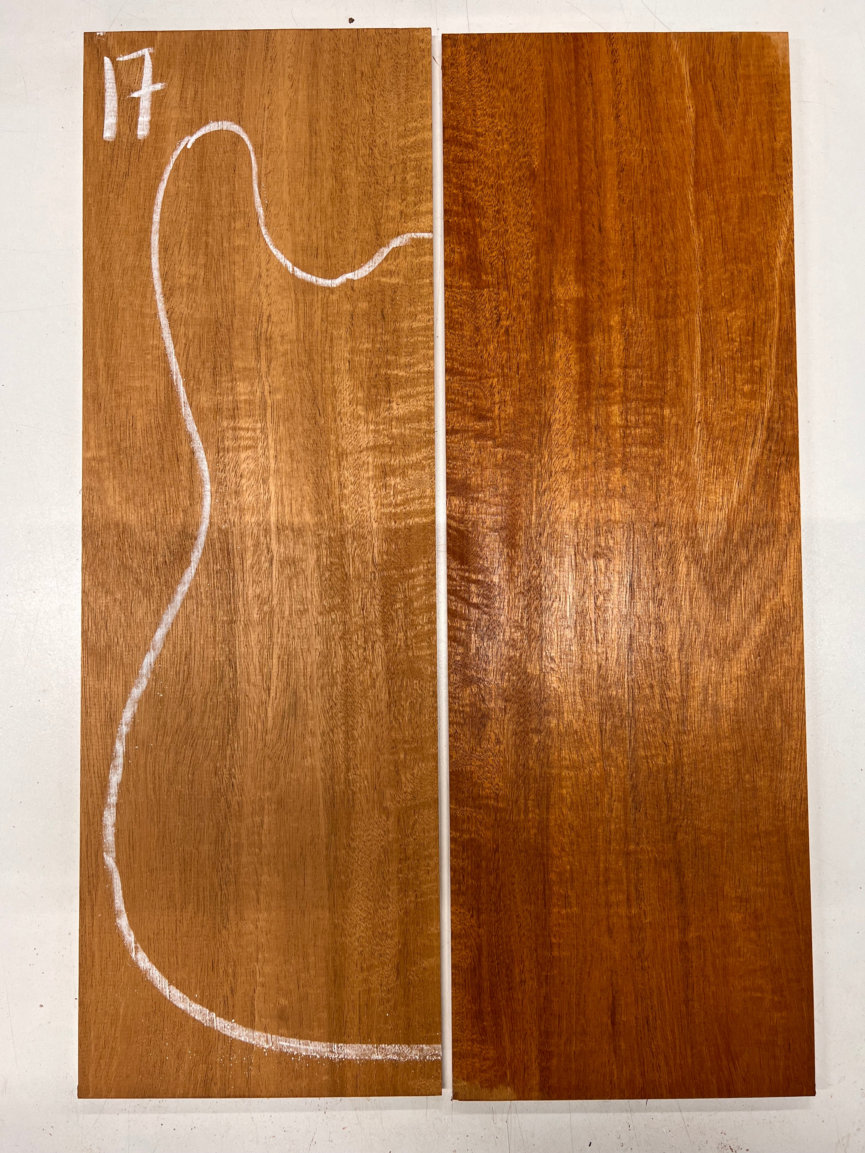 Beautiful Flame Honduran Mahogany Guitar Drop Tops 21" x 7" x 1/4" #17 - Exotic Wood Zone - Buy online Across USA 