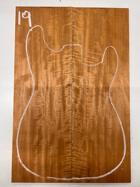 Beautiful Flame Honduran Mahogany Guitar Drop Tops 21" x 7" x 1/4" #19 - Exotic Wood Zone - Buy online Across USA 