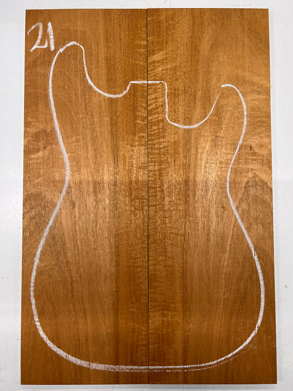 Beautiful Flame Honduran Mahogany Guitar Drop Tops 21" x 7" x 1/4" #21 - Exotic Wood Zone - Buy online Across USA 