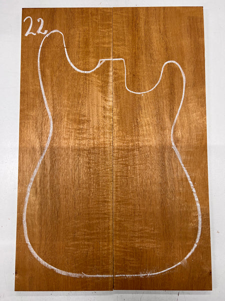 Beautiful Flame Honduran Mahogany Guitar Drop Tops 21" x 7" x 1/4" #22 - Exotic Wood Zone - Buy online Across USA 