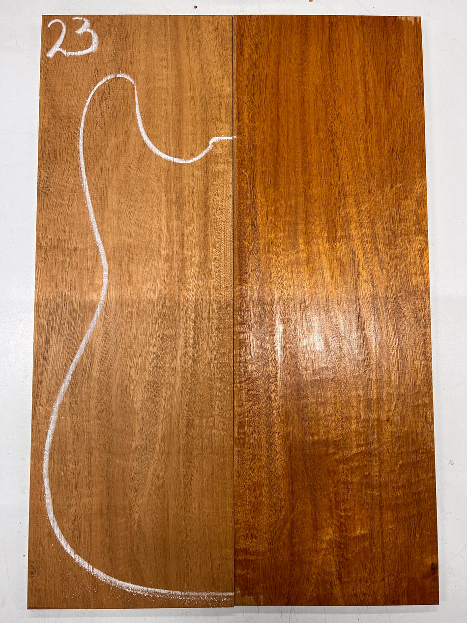 Beautiful Flame Honduran Mahogany Guitar Drop Tops 21" x 7" x 1/4" #23 - Exotic Wood Zone - Buy online Across USA 