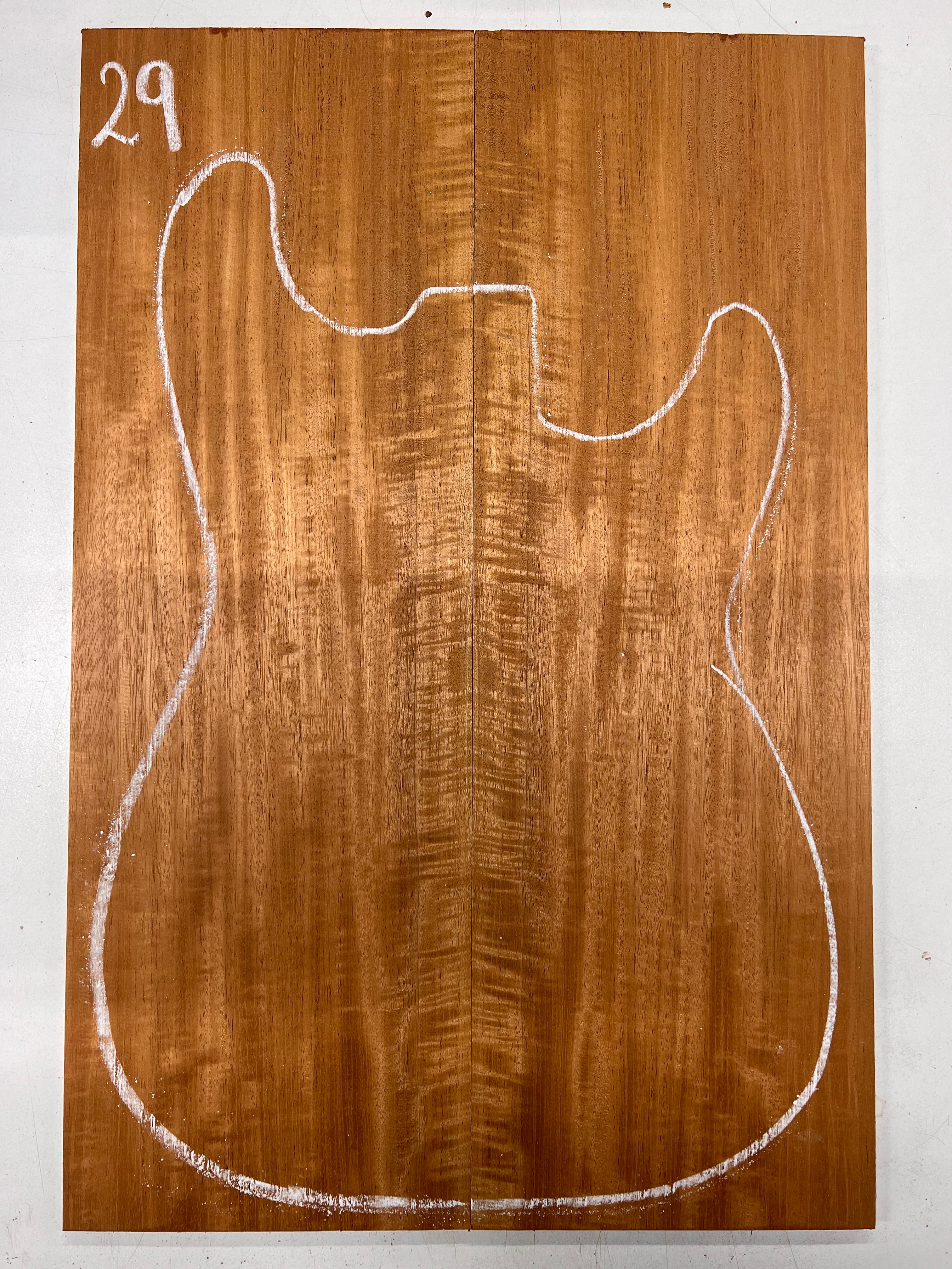 Beautiful Flame Honduran Mahogany Guitar Drop Tops 21" x 7" x 1/4" #29 - Exotic Wood Zone - Buy online Across USA 