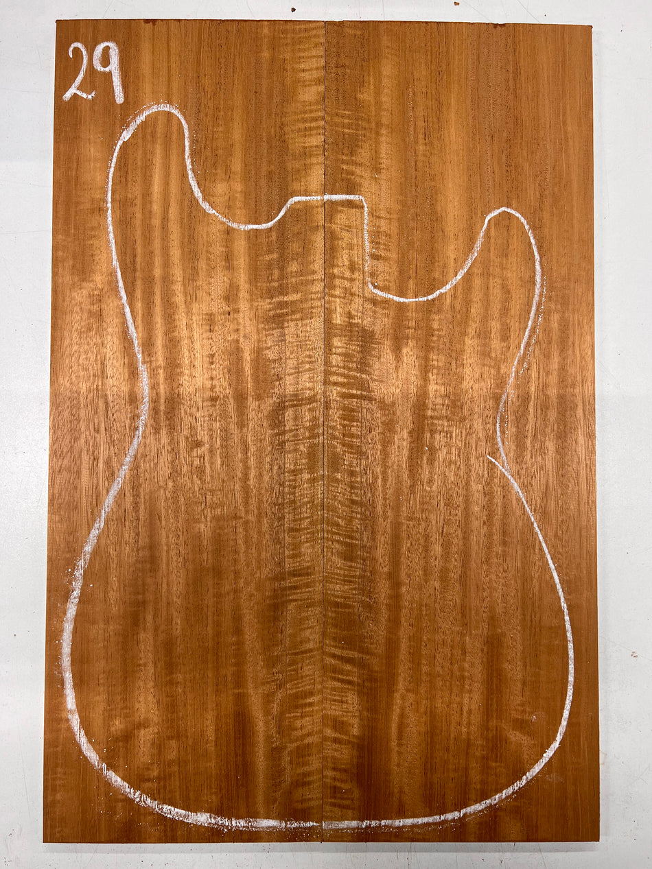 Beautiful Flame Honduran Mahogany Guitar Drop Tops 21" x 7" x 1/4" #29 - Exotic Wood Zone - Buy online Across USA 