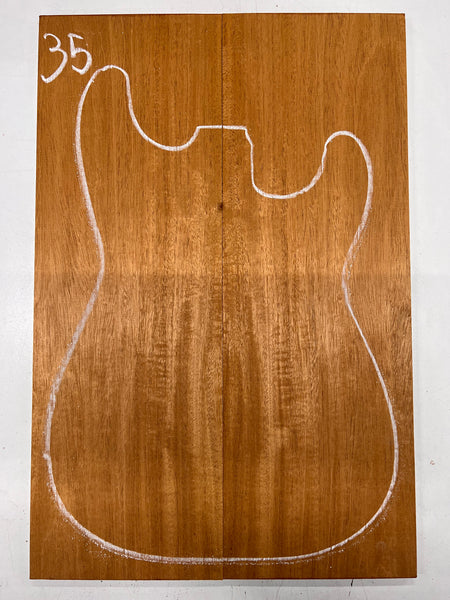 Beautiful Flame Honduran Mahogany Guitar Drop Tops 21" x 7" x 1/4" #35 - Exotic Wood Zone - Buy online Across USA 