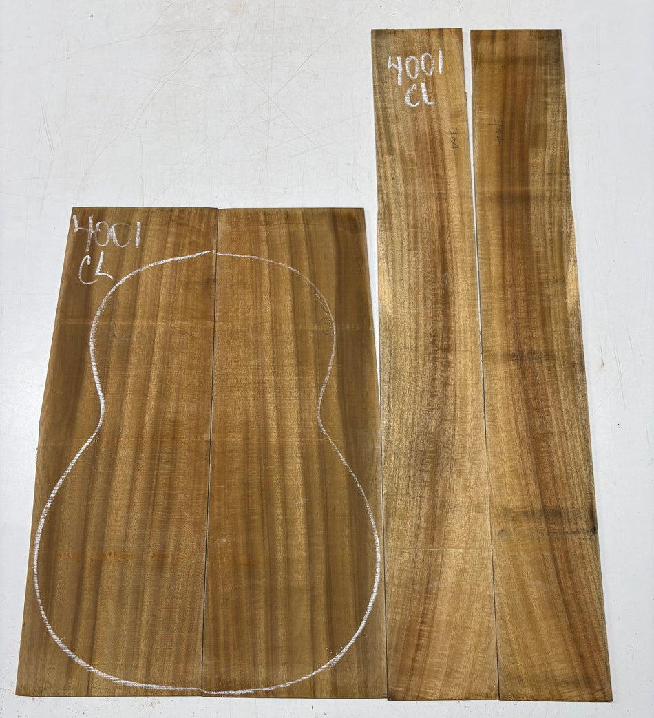 Golden Flame Acacia Classical Guitar Back & Side Set #4001