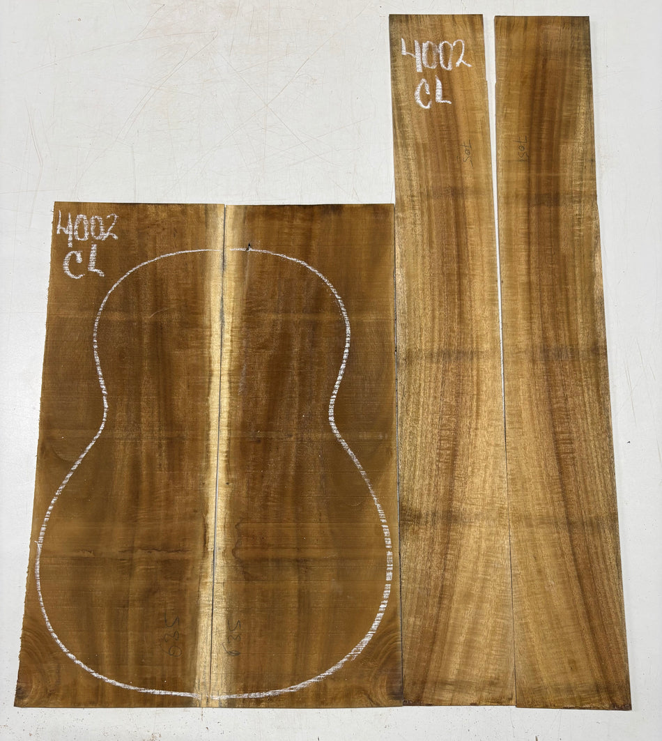 Golden Flame Acacia Classical Guitar Back & Side Set #4002