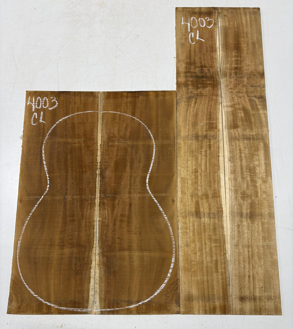 Golden Flame Acacia Classical Guitar Back & Side Set #4003