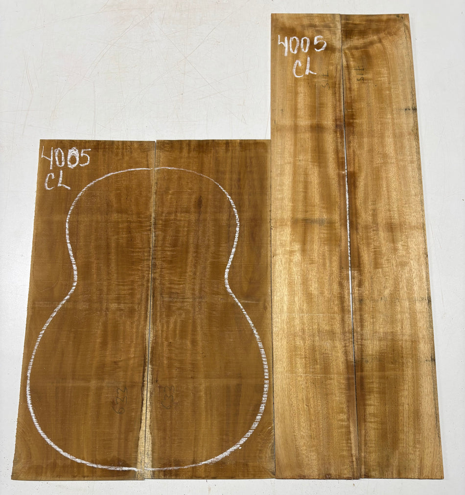 Golden Flame Acacia Classical Guitar Back & Side Set #4005