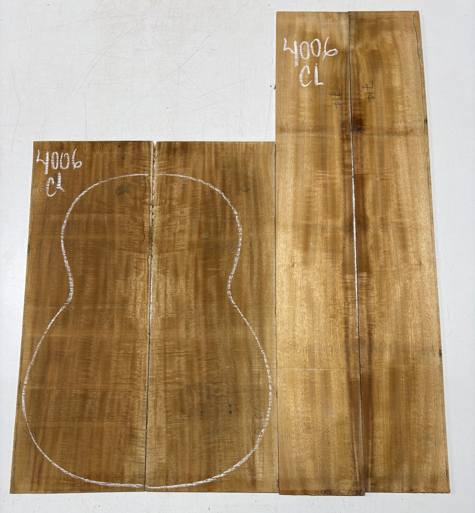 Golden Flame Acacia Classical Guitar Back & Side Set #4006