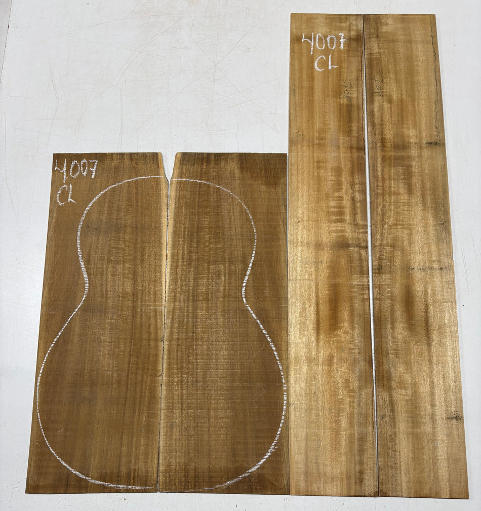 Golden Flame Acacia Classical Guitar Back & Side Set #4007