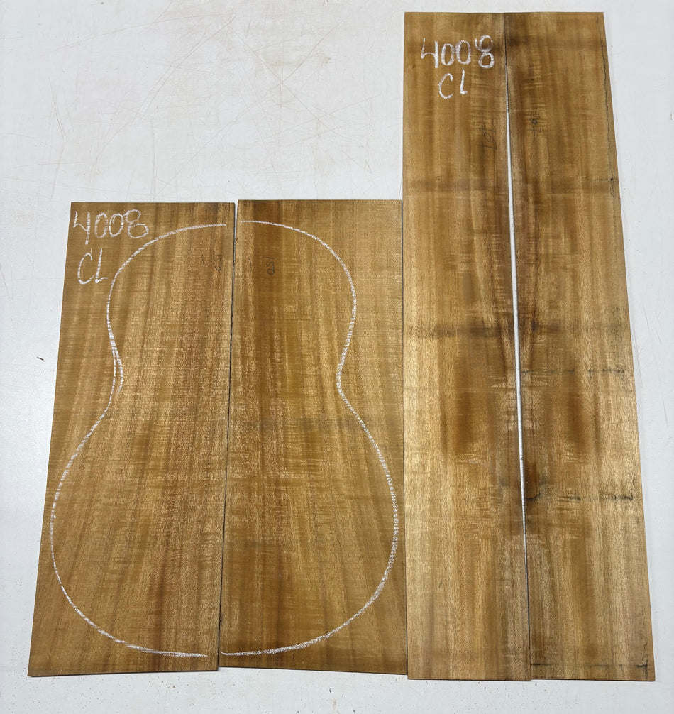 Golden Flame Acacia Classical Guitar Back & Side Set #4008