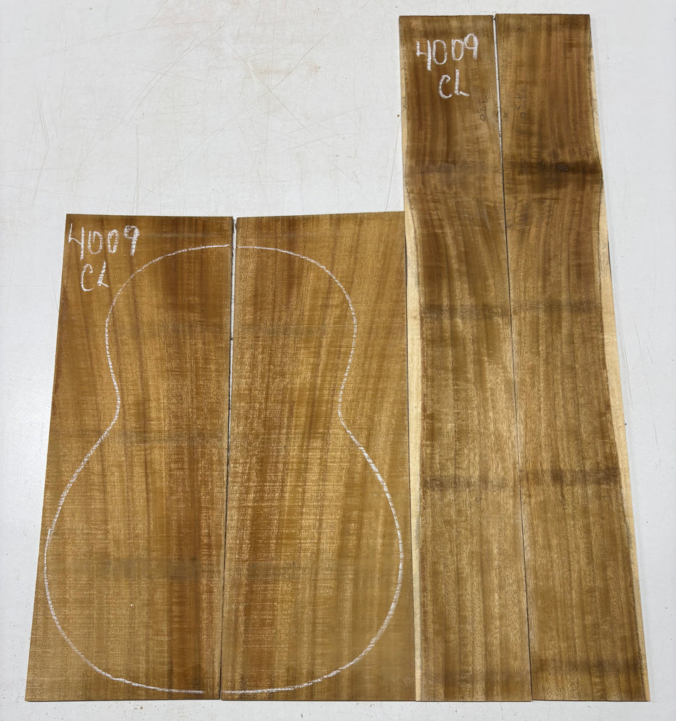 Golden Flame Acacia Classical Guitar Back & Side Set #4009