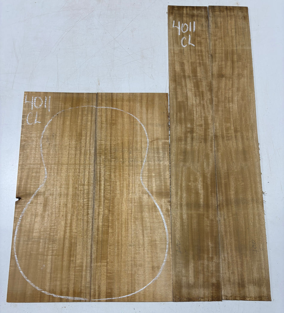 Golden Flame Acacia Classical Guitar Back & Side Set #4011