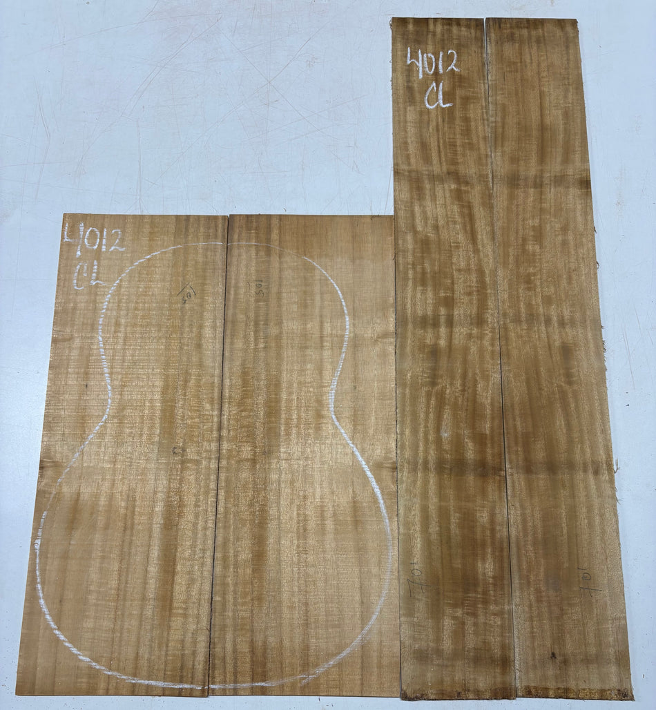 Golden Flame Acacia Classical Guitar Back & Side Set #4012