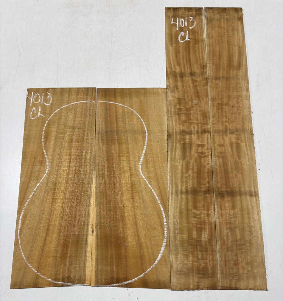 Golden Flame Acacia Classical Guitar Back & Side Set #4013