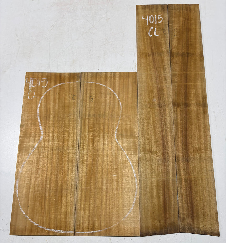 Golden Flame Acacia Classical Guitar Back & Side Set #4015