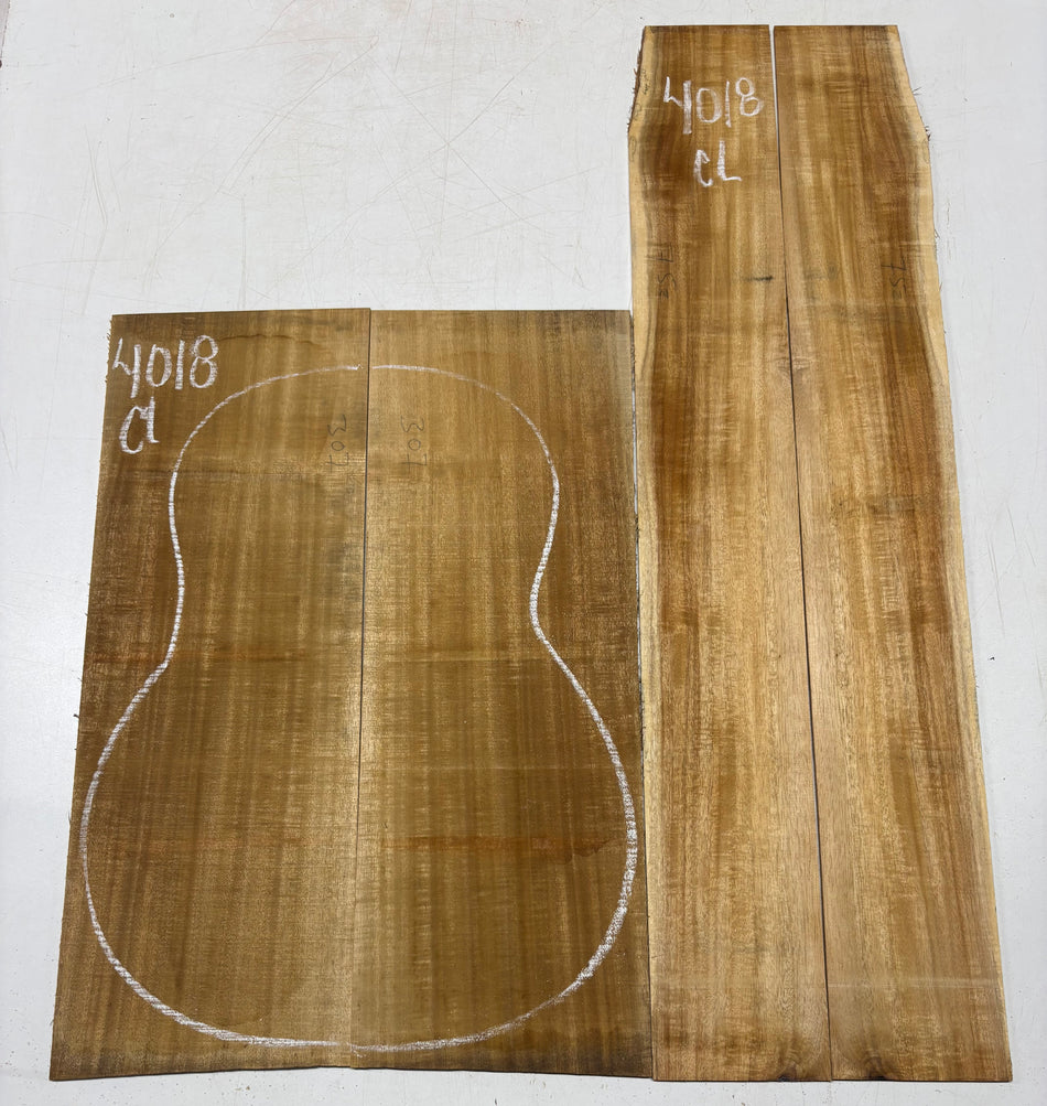 Golden Flame Acacia Classical Guitar Back & Side Set #4018