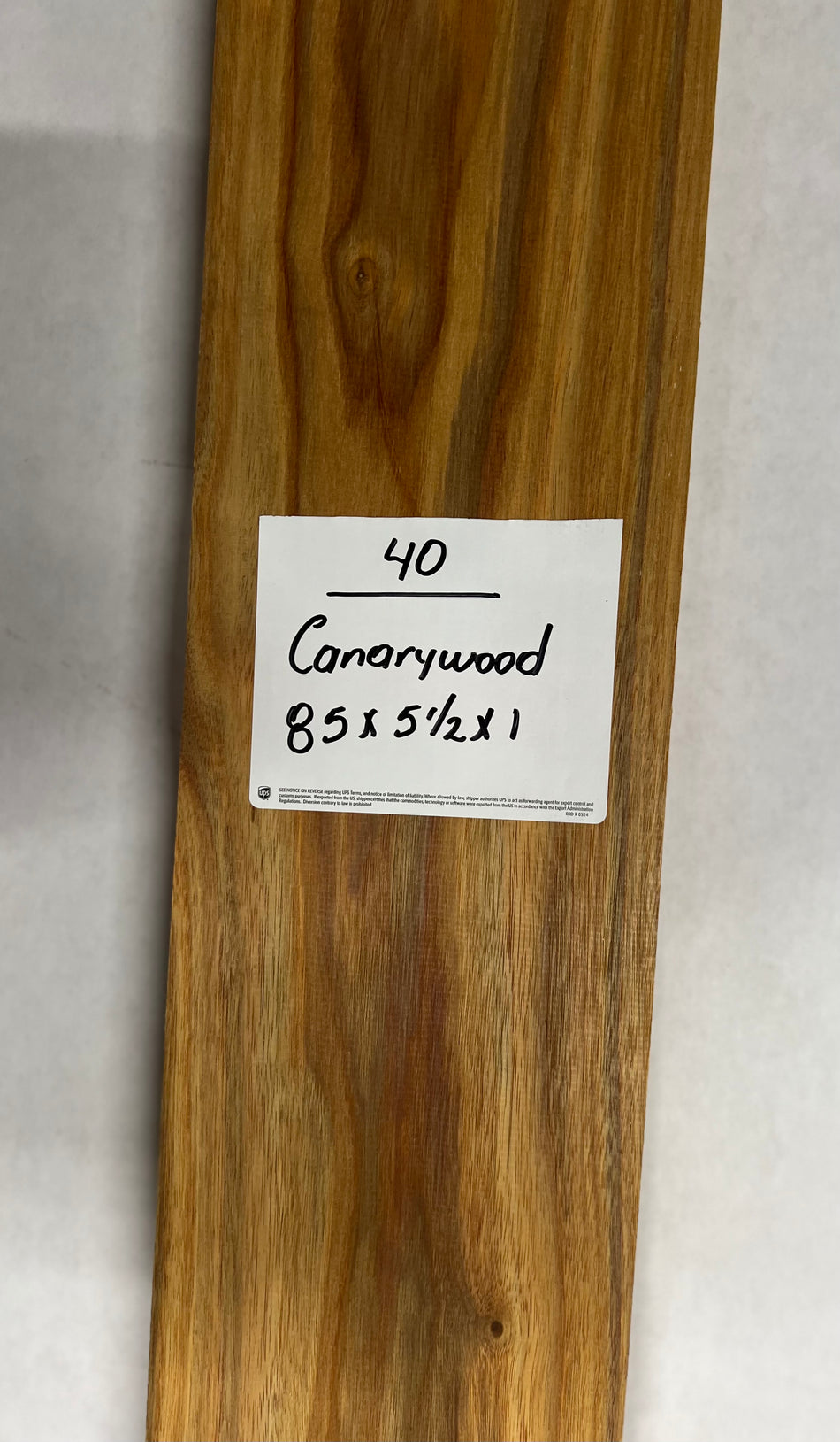 Canarywood Lumber 85" x 5-1/2" x 1" #40