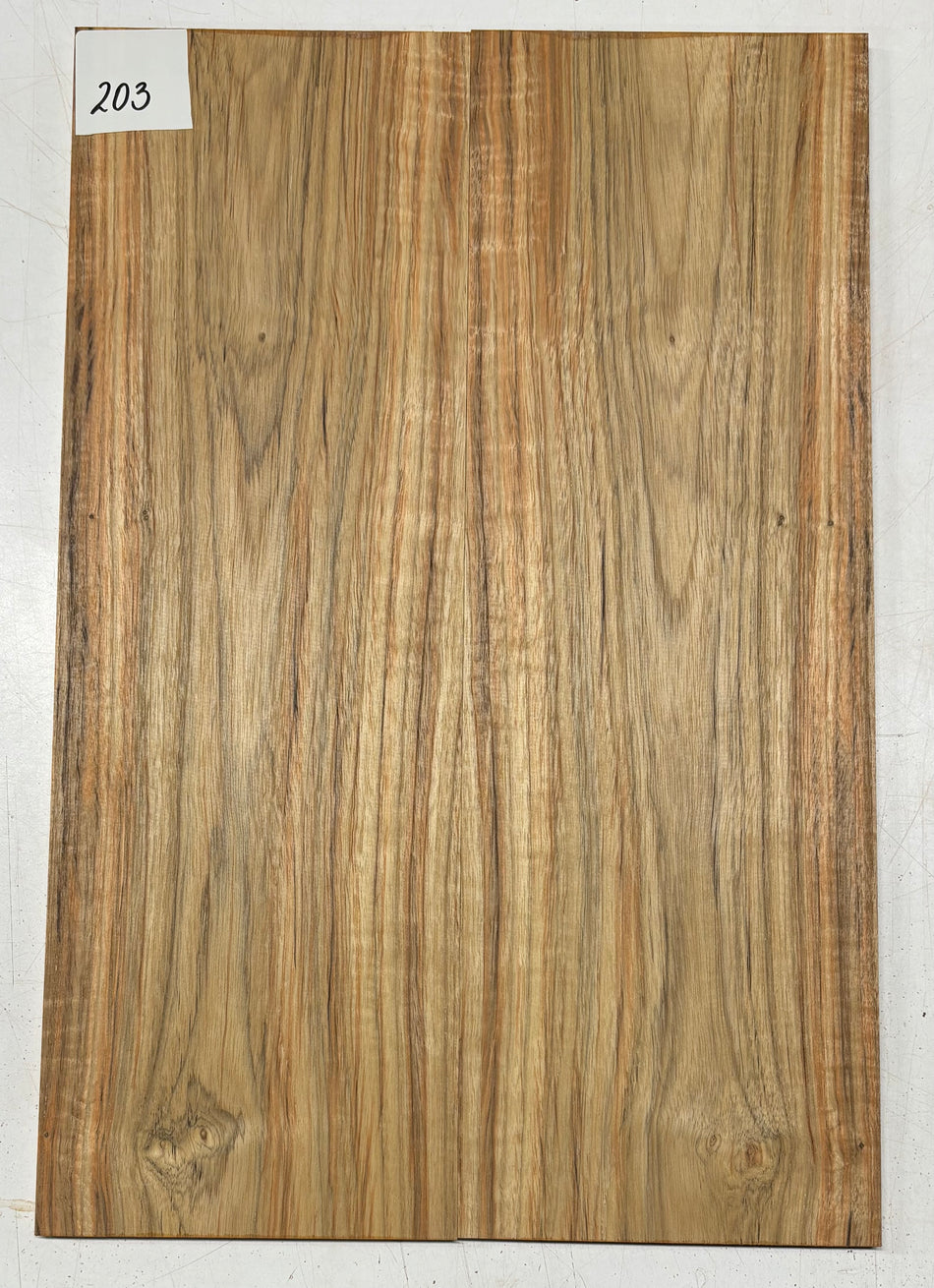 Flame Teak Guitar Drop Top 21" x 7-1/8" x 3/8" #203