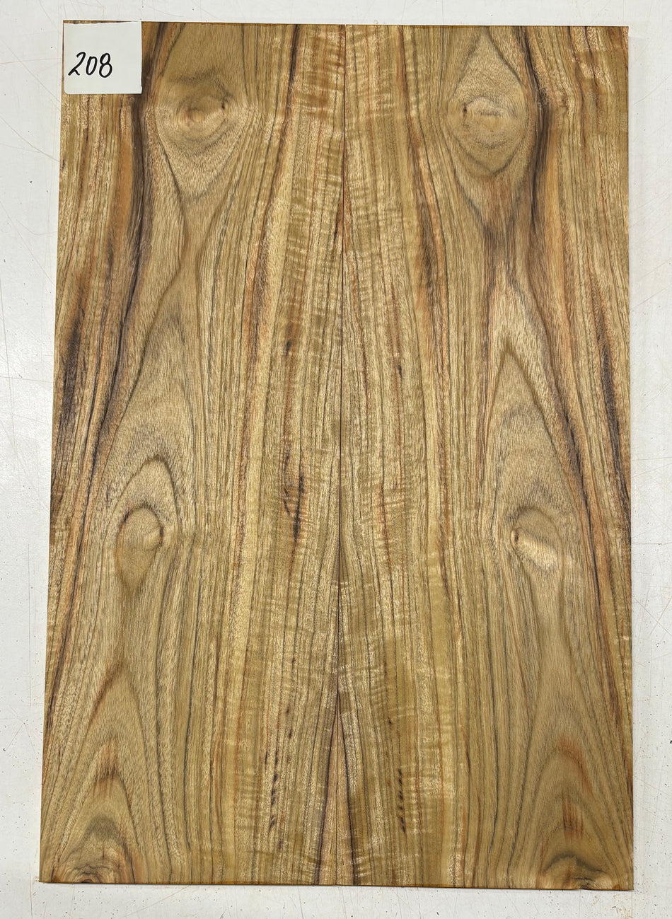 Flame Teak Guitar Drop Top 21" x 7-1/8" x 3/8" #208