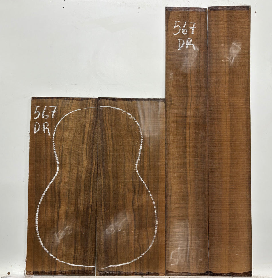 Indian Laurel Dreadnought Guitar Back and Side Set #567 - Exotic Wood Zone