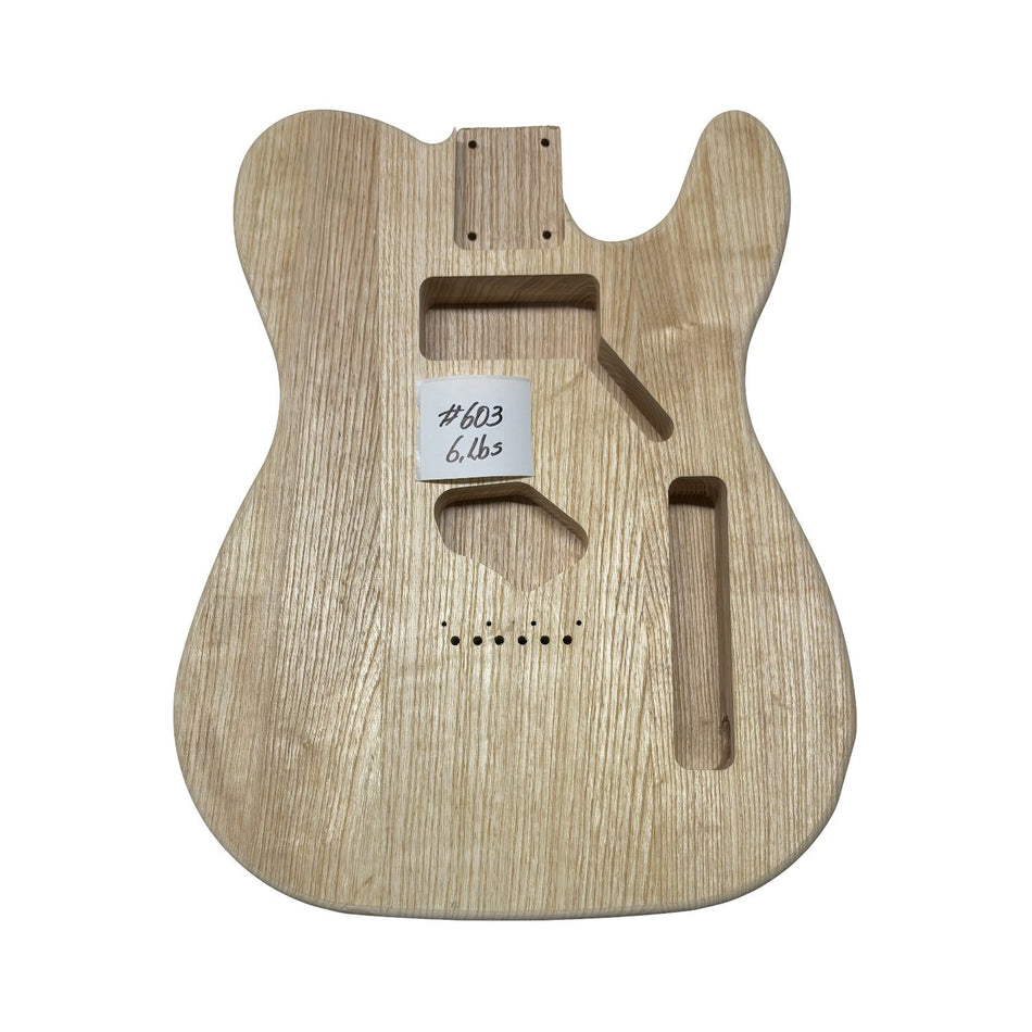 TL-Style White Ash Unfinished Fender Guitar Body #603 - Exotic Wood Zone