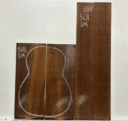 Indian Laurel Dreadnought Guitar Back and Side Set #568 - Exotic Wood Zone