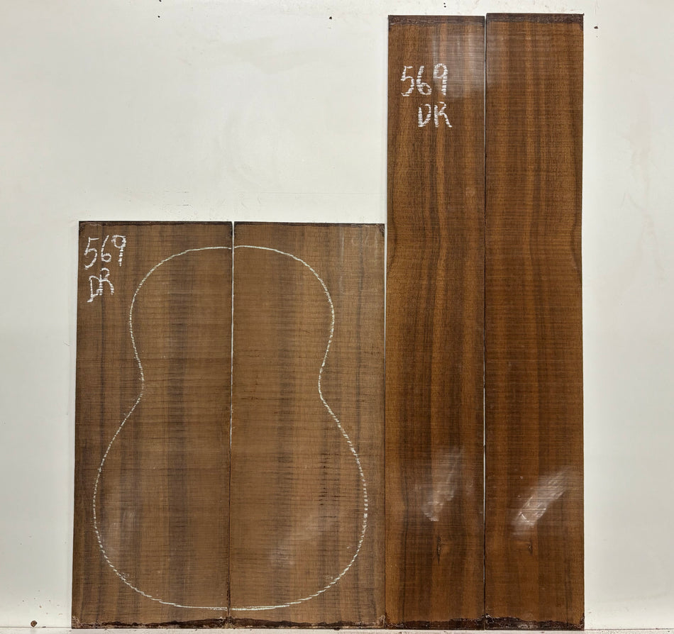 Indian Laurel Dreadnought Guitar Back and Side Set #569 - Exotic Wood Zone