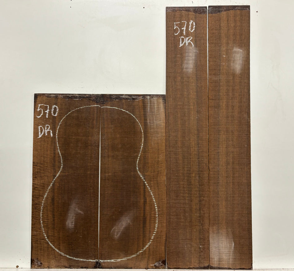 Indian Laurel Dreadnought Guitar Back and Side Set #570 - Exotic Wood Zone