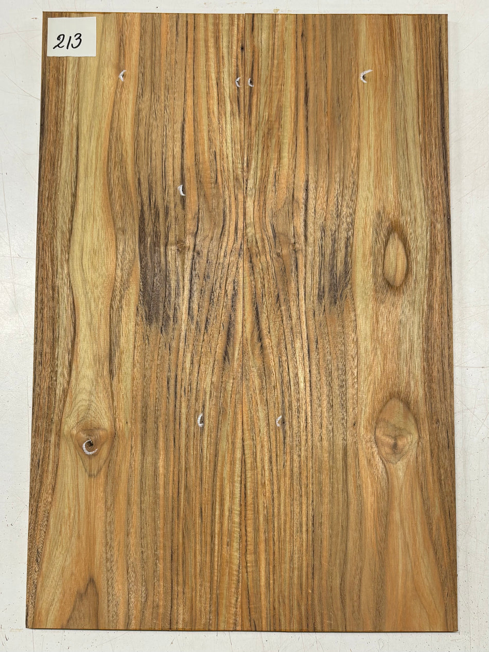Flame Teak Guitar Drop Top 21" x 7-1/8" x 3/8" #213