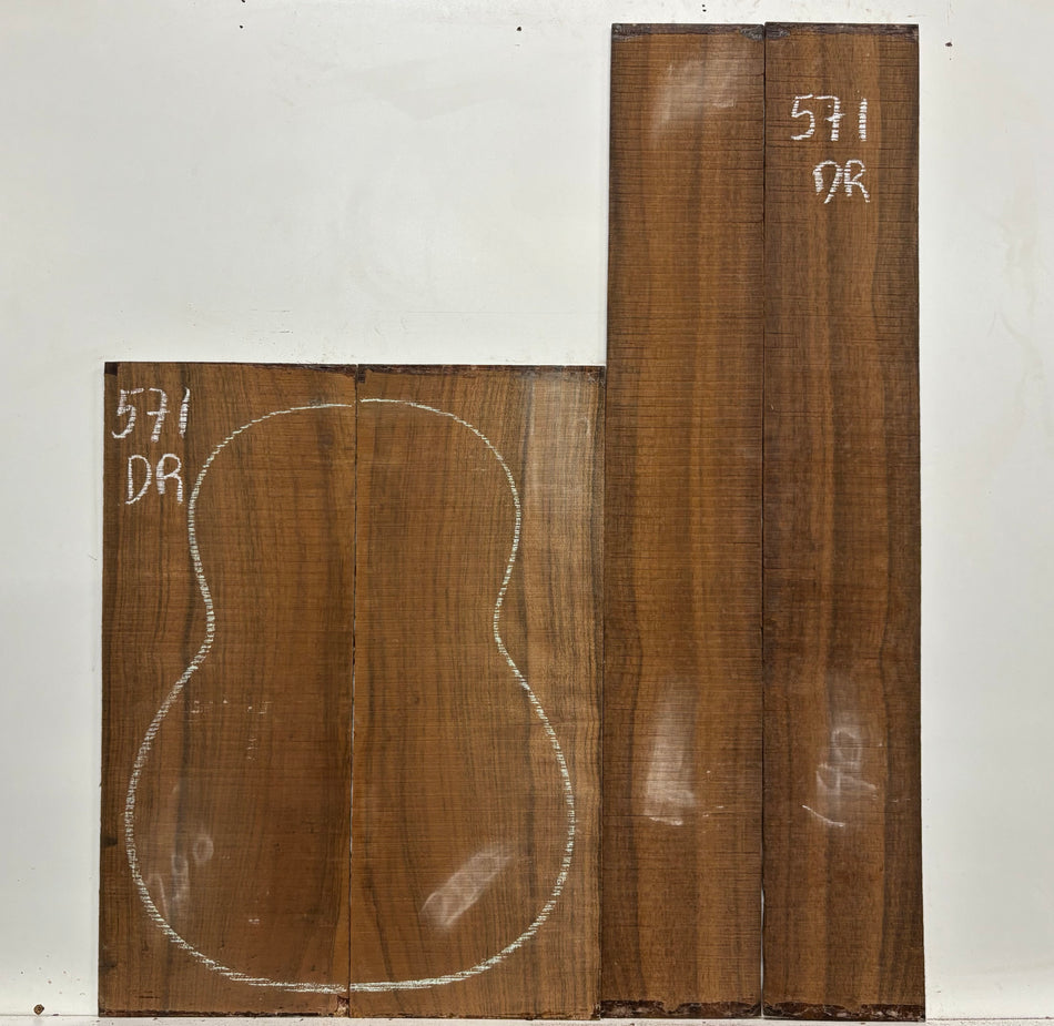 Indian Laurel Dreadnought Guitar Back and Side Set #571 - Exotic Wood Zone