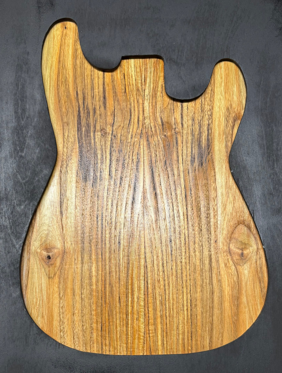 Flame Teak Guitar Drop Top 21" x 7-1/8" x 3/8" #213