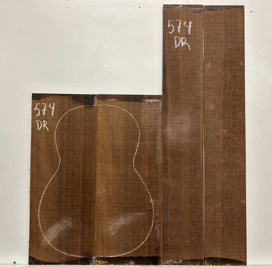 Indian Laurel Dreadnought Guitar Back and Side Set #574 - Exotic Wood Zone