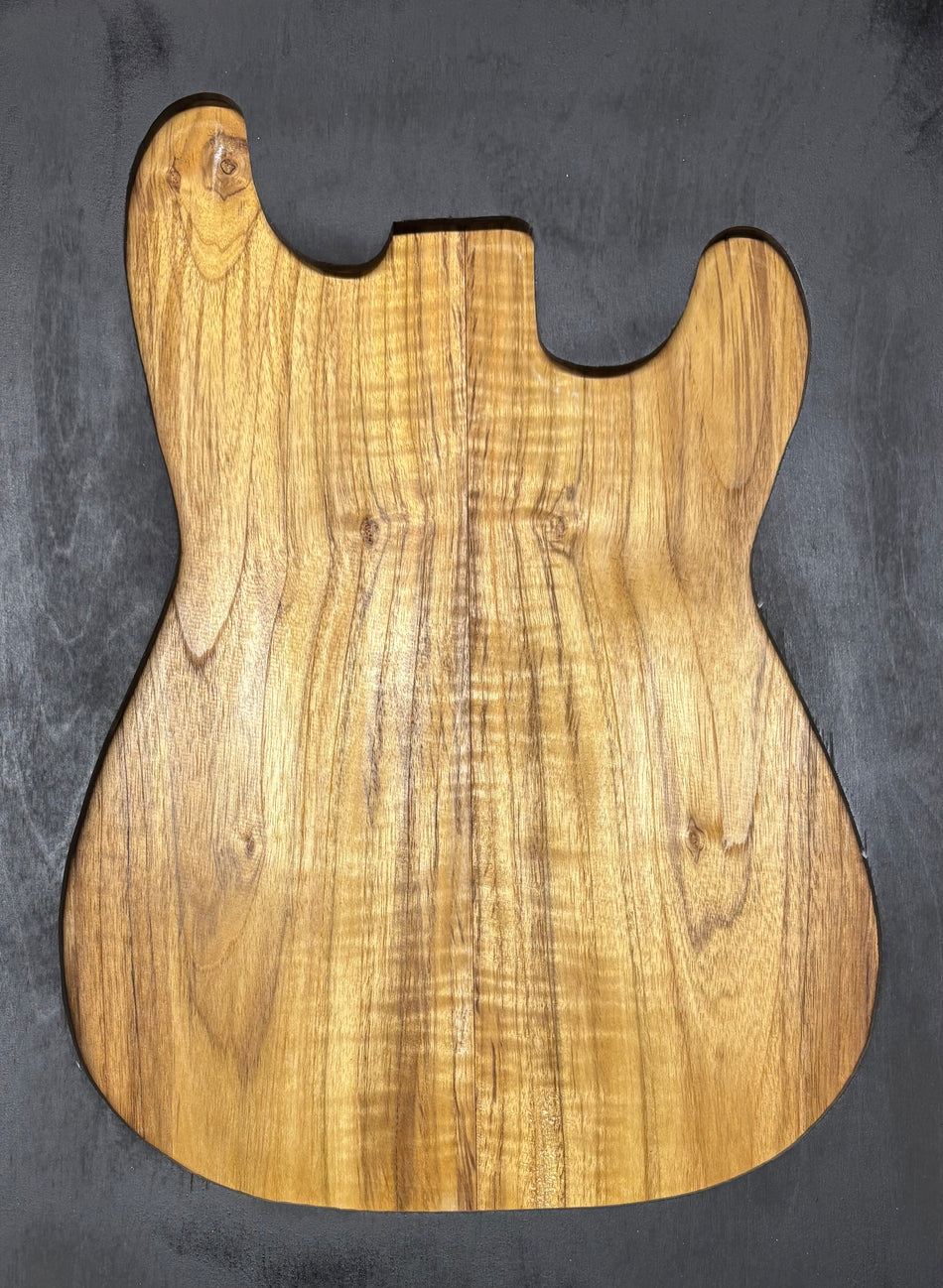 Flame Teak Guitar Drop Top 21" x 7-1/8" x 3/8" #216