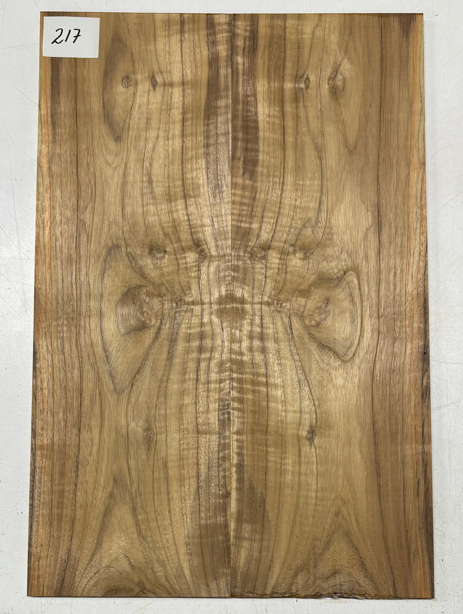 Flame Teak Guitar Drop Top 21" x 7-1/8" x 3/8" #217