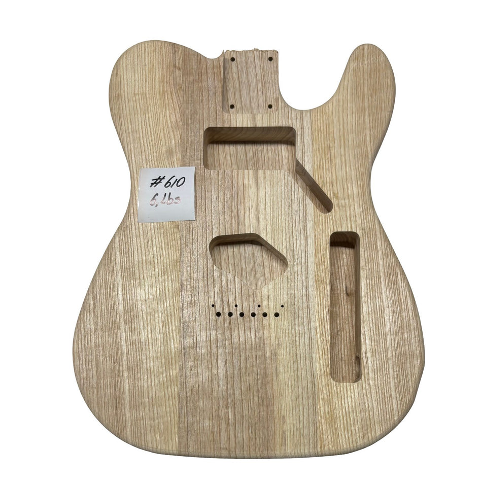 TL-Style White Ash Unfinished Fender Guitar Body #610 - Exotic Wood Zone