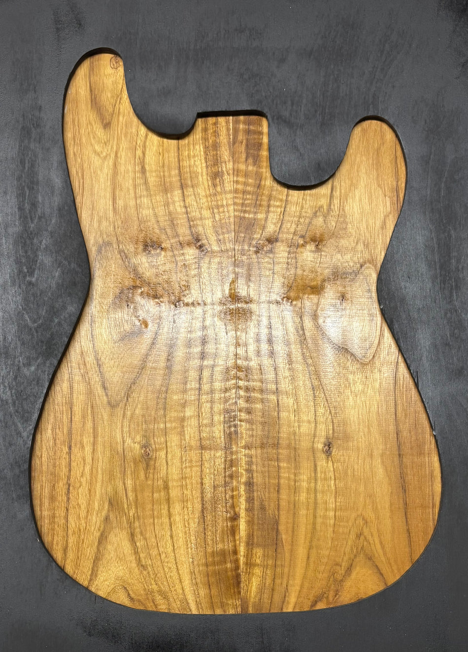 Flame Teak Guitar Drop Top 21" x 7-1/8" x 3/8" #217