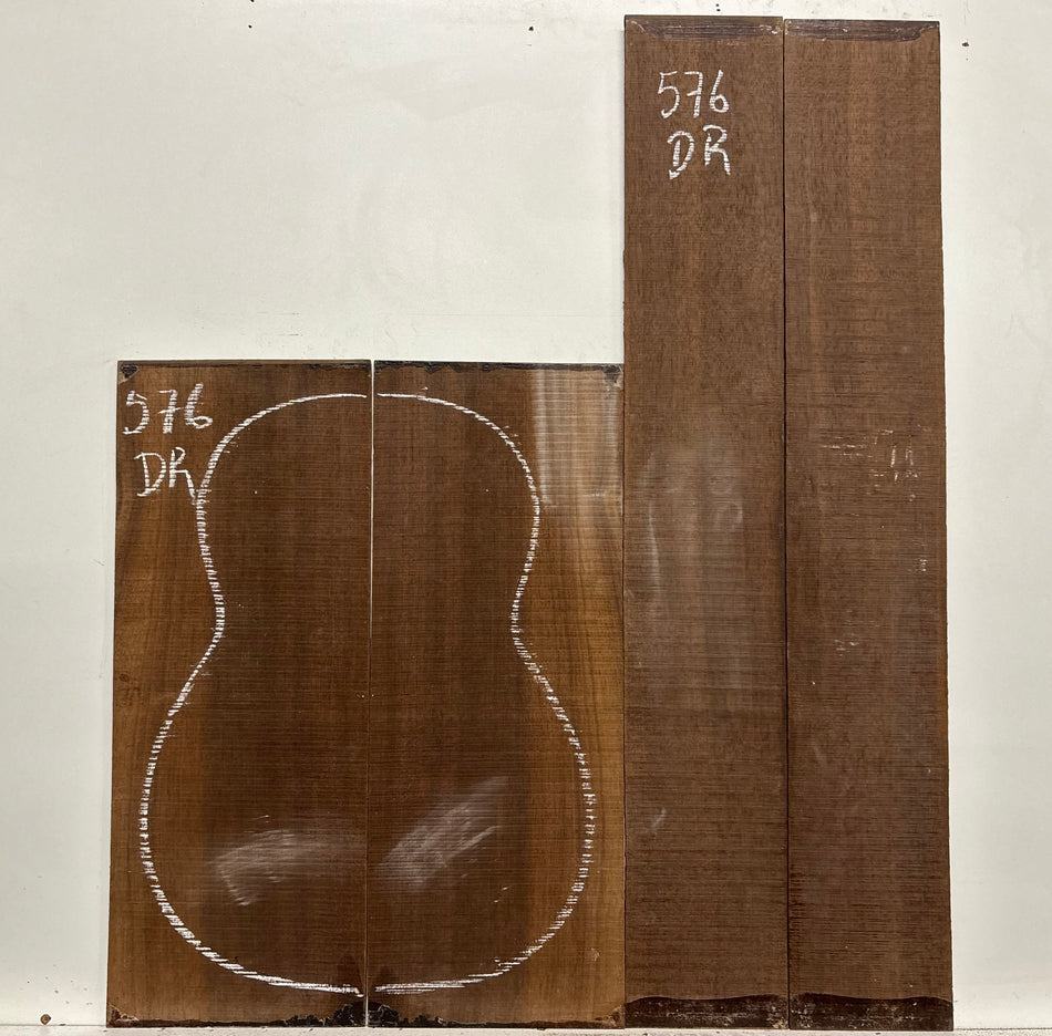 Indian Laurel Dreadnought Guitar Back and Side Set #576 - Exotic Wood Zone