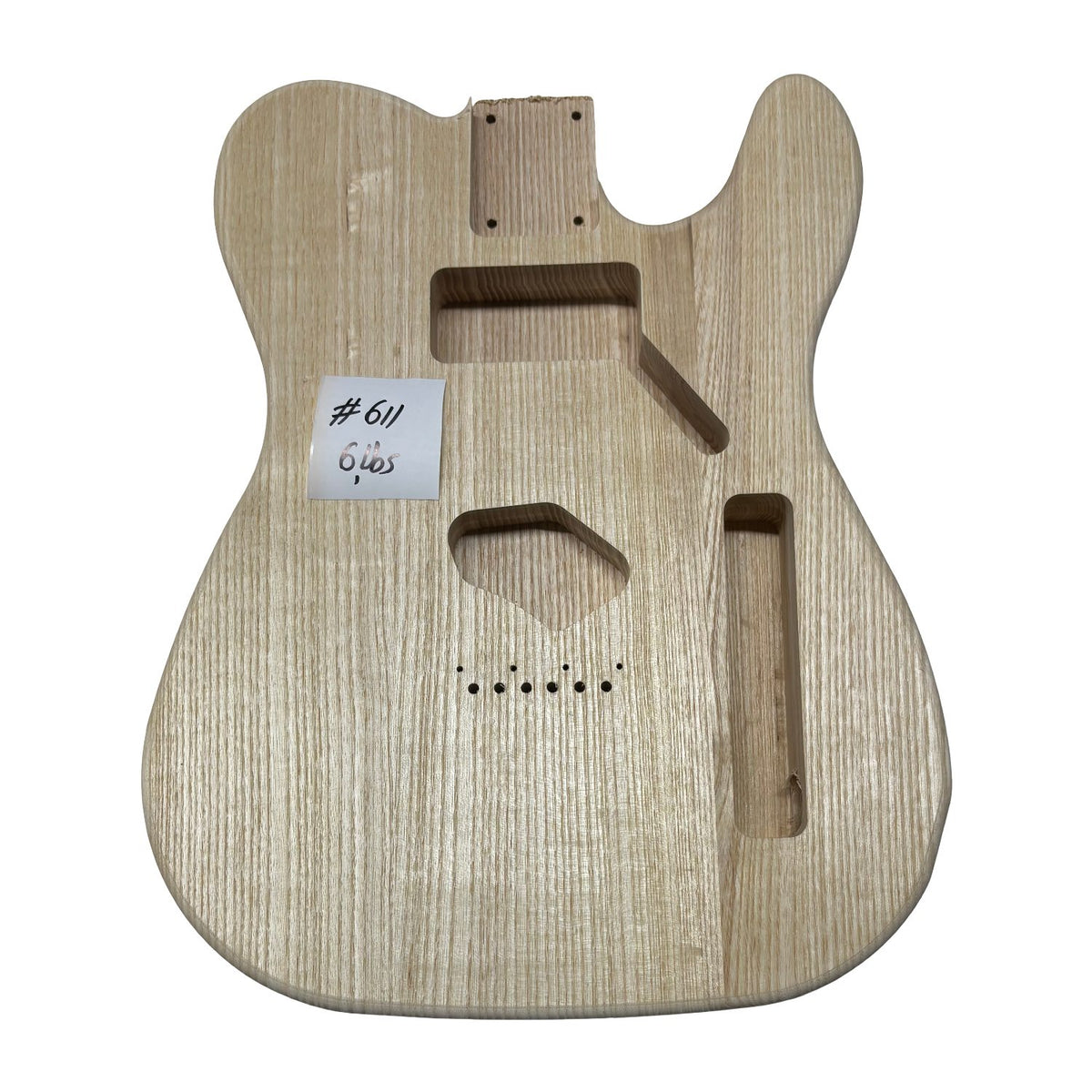 TL-Style White Ash Unfinished Fender Guitar Body #611 - Exotic Wood Zone