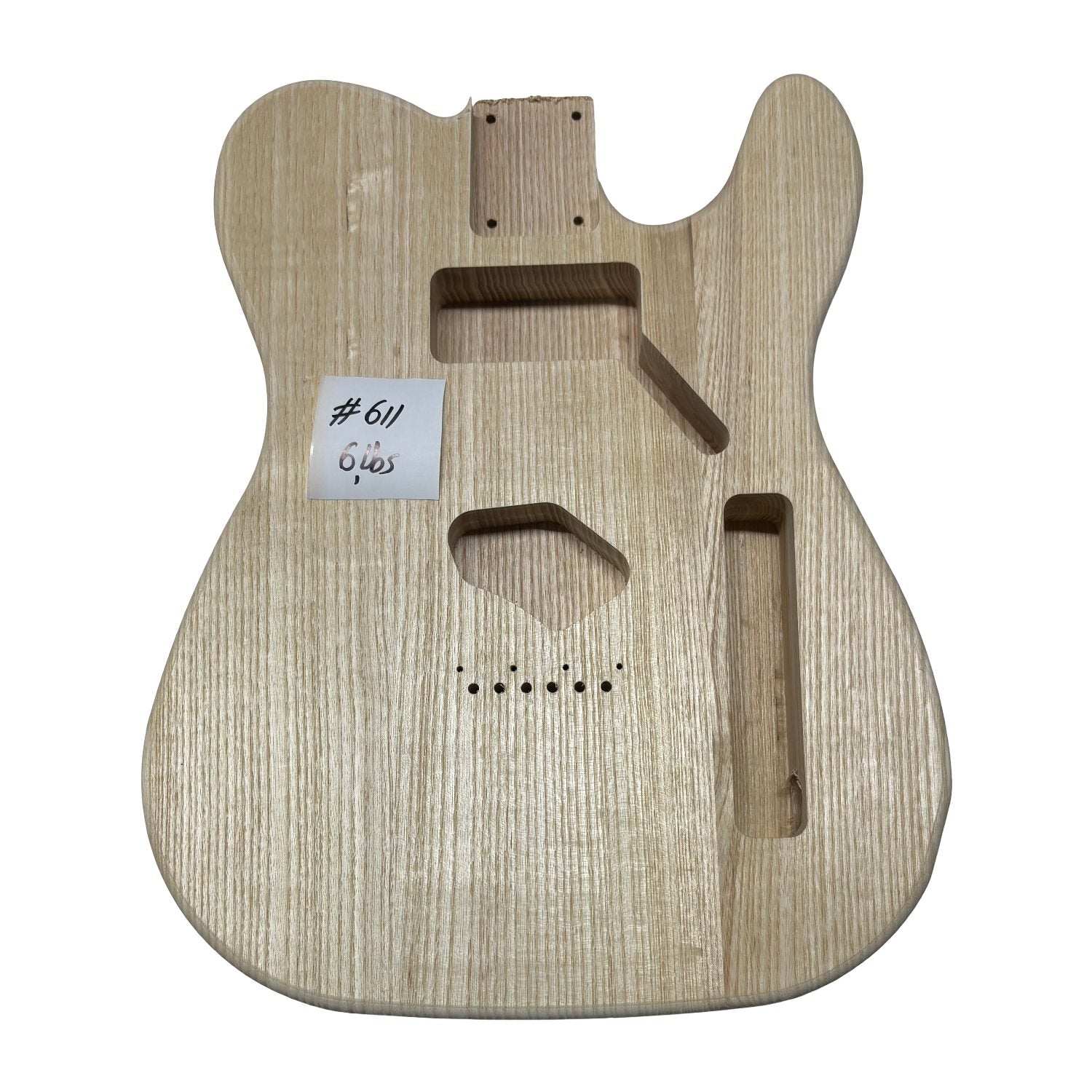 TL-Style White Ash Unfinished Fender Guitar Body #611 - Exotic Wood Zone