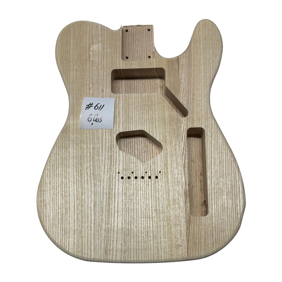 TL-Style White Ash Unfinished Fender Guitar Body #611 - Exotic Wood Zone