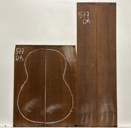 Indian Laurel Dreadnought Guitar Back and Side Set #577 - Exotic Wood Zone