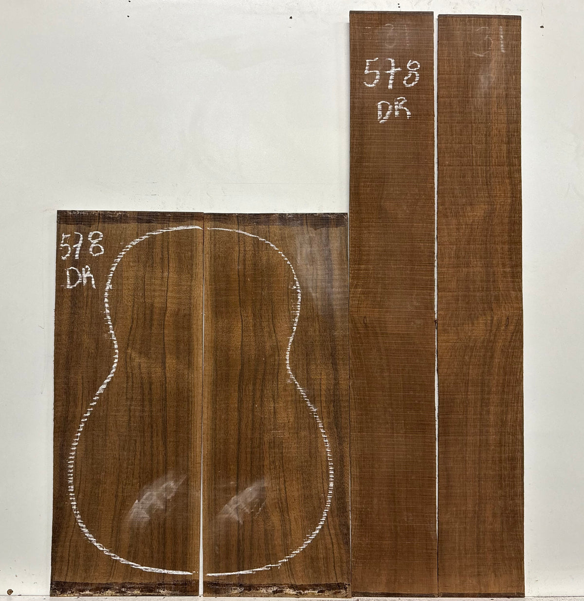 Indian Laurel Dreadnought Guitar Back and Side Set #578 - Exotic Wood Zone