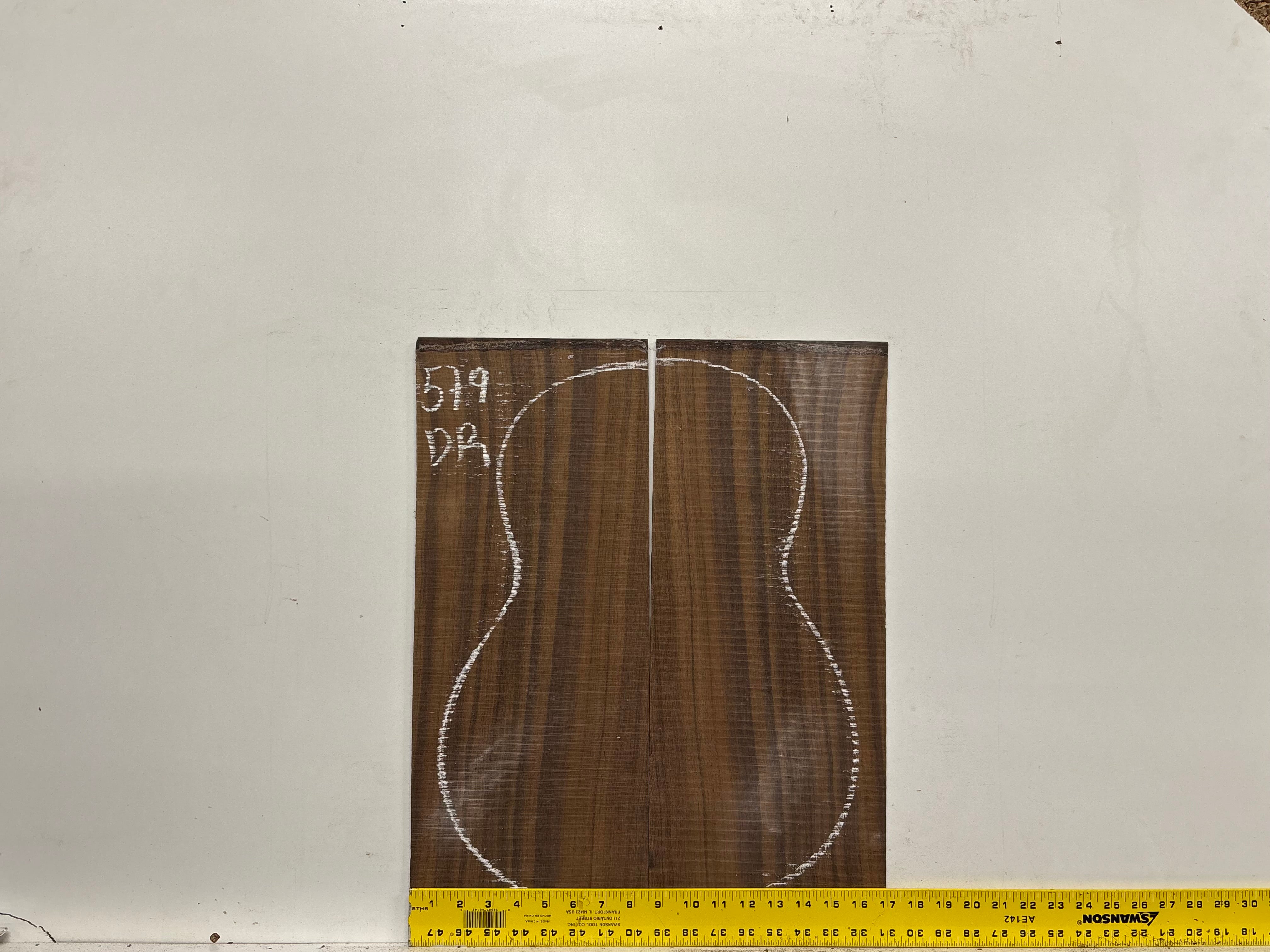 Indian Laurel Dreadnought Guitar Back and Side Set #579 - Exotic Wood Zone