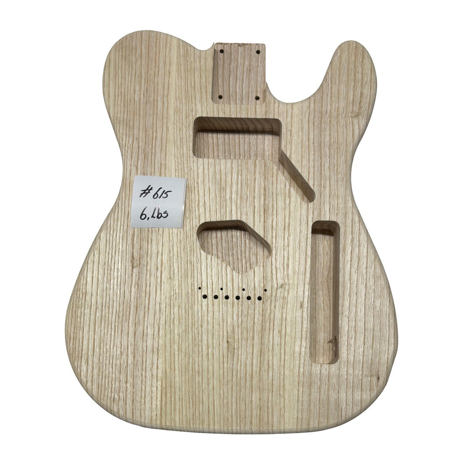 TL-Style White Ash Unfinished Fender Guitar Body #615 - Exotic Wood Zone